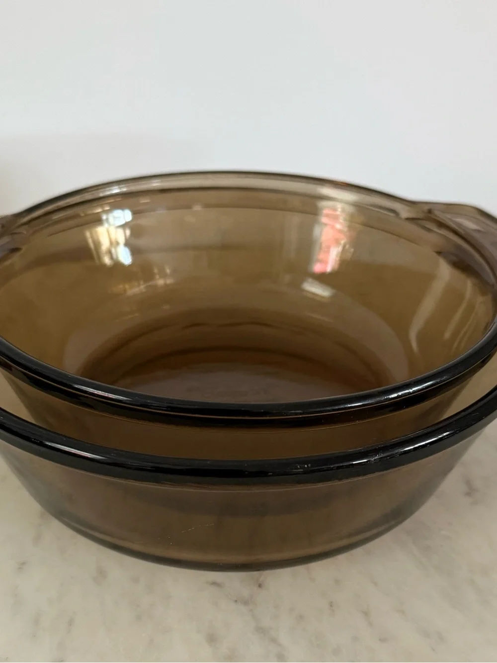 (3) ANCHOR HOCKING Fire-King Amber Brown Glass Dishes Casserole, Brownie, Bowl